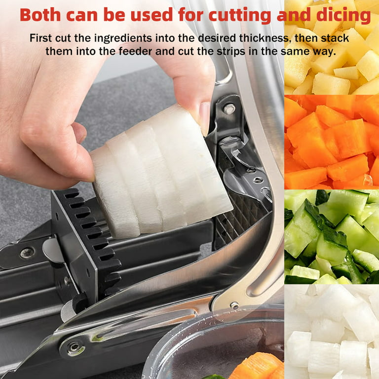 Stainless Steel French Fry Cutter Potato Slicer Multifunction Vegetable  Fruit Chopper with 2 Blades for Tomato Potato Cooking - AliExpress