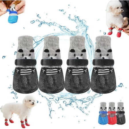 Pets Waterproof Shoes  Pets Waterproof Shoes  Waterproof Dog Boots & Paw Protectors 4PCS/Set Waterproof Pet Dog Shoes Anti-Slip Rain Boots Footwear Dog Sock Shoes with Adjustable