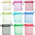 thumbnail image 6 of Zhaomeidaxi 50Pcs High-grade Transparent Organza Bag, Multi-color Drawstring Wedding Gift Bag, Party, Jewelry, Christmas, Holiday, Bathroom Soap, Cosmetic Organza Gift Bag,Blue 7cm by 9cm, 6 of 9