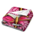 thumbnail image 3 of NIANHE Butterfly pink gold blanket, printed design, winter sofa dormitory home decoration, must-have travel product. Size is 30x40 inches., 3 of 5
