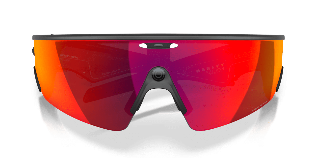 Oakley Meta Vanguard Smart Glasses, AI Meta Glasses with Photo, Video, and Audio, Size 52, Black/Prizm Road
