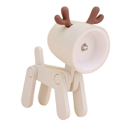 

Battery Powered LED Night Light Portable Dog Elk Shape Kids Bedroom Desktop Dorm