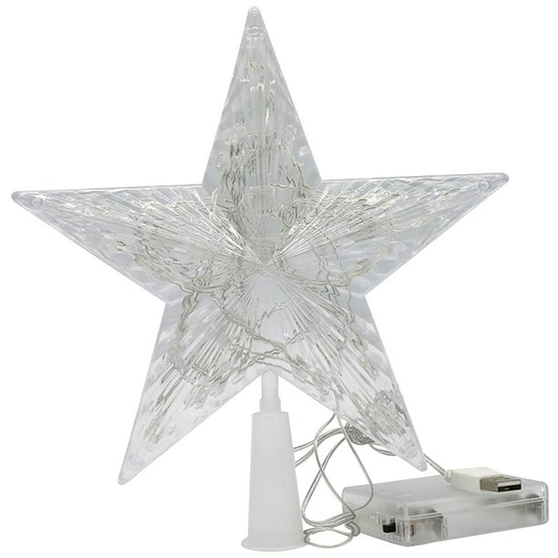 Fuente de alimentación USB de la estrella de la estrella de Navidad o la masa operada (no incluida) adorno de topper de árbol