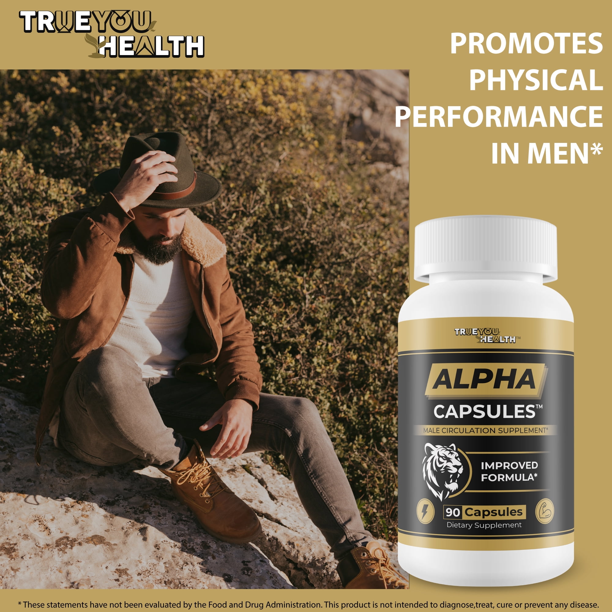 Alpha Capsules - Male Circulation Supplements for Men - Advanced Blood Flow Booster - Alpha Boost Alpha Bites Pills - Blood Flow Max Alpha Bites Supplement - Vitamin Blood Flow Alpha Bites Male Pills