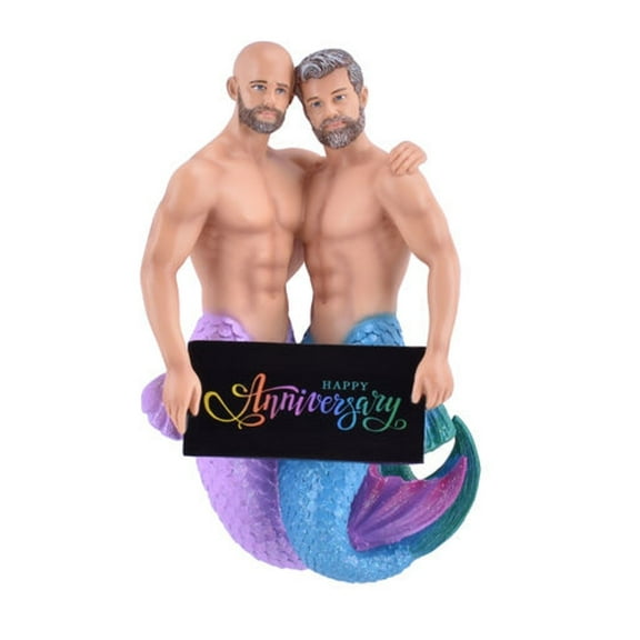 December Diamonds 55-55435 Happy Anniversary Merman Ornament