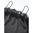 thumbnail image 4 of Camiseta sin mangas de satén con ribete de encaje para mujer, estilo veraniego, con tirantes finos y corte holgado., 4 of 9