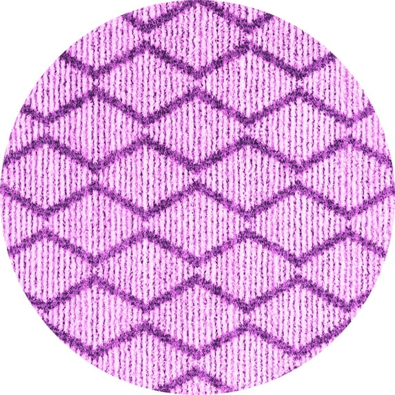 Ahgly Company Indoor Round Trellis Pink Modern Area Rugs, 4' Round
