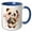 Blue/White, variant on 3drose, Cute Panda Bear Holding Pink Flowers Illustration, 11oz Mug