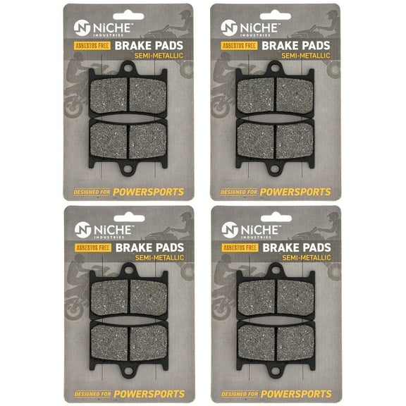 Niche Front Brake Pad for Yamaha YZF R6S Semi-Metallic Motorcycle 4 Pack 519-KPA2381D