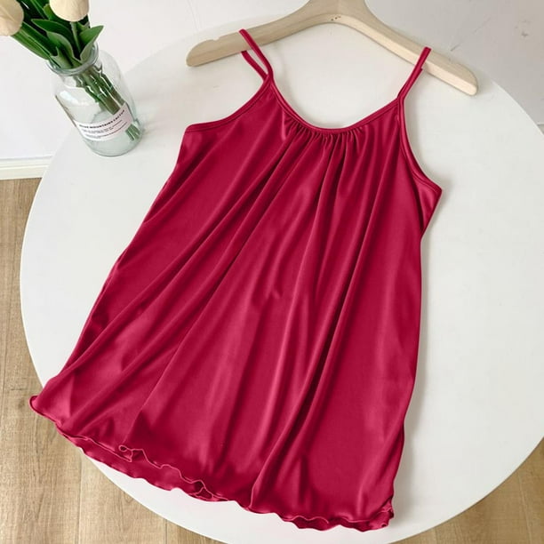 Camisola de manga corta para mujer, ropa interior holgada con cuello en V y color liso, de poliéster