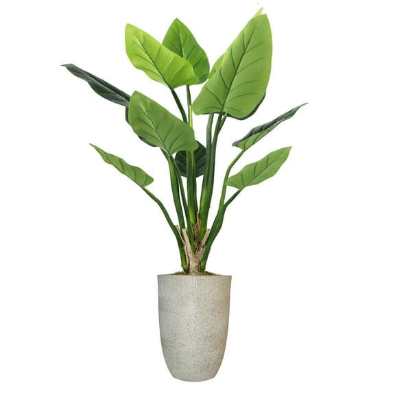 Vintage Home Artificial Faux Real Touch 5.17 Feet Tall Philodendron Erubescens With Fiberstone Planter