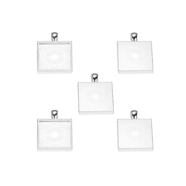 5 Piezas Collar Colgante Cateissary en Blanco Vintage Base Joyería DIY Artesanía Plata