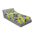 thumbnail image 2 of Ambesonne Floral Fitted Sheet & Pillow Sham Set, Contrast Tones Florets, Twinxl, Yellow and Grey, 2 of 2
