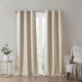 thumbnail image 4 of 2 Panels 100% Total Blackout Tonal Printed Faux Silk Total Blackout Curtain Panel, Insulate And Provide Privacy Room Curtains 95''x42'' - Taupe, 4 of 5