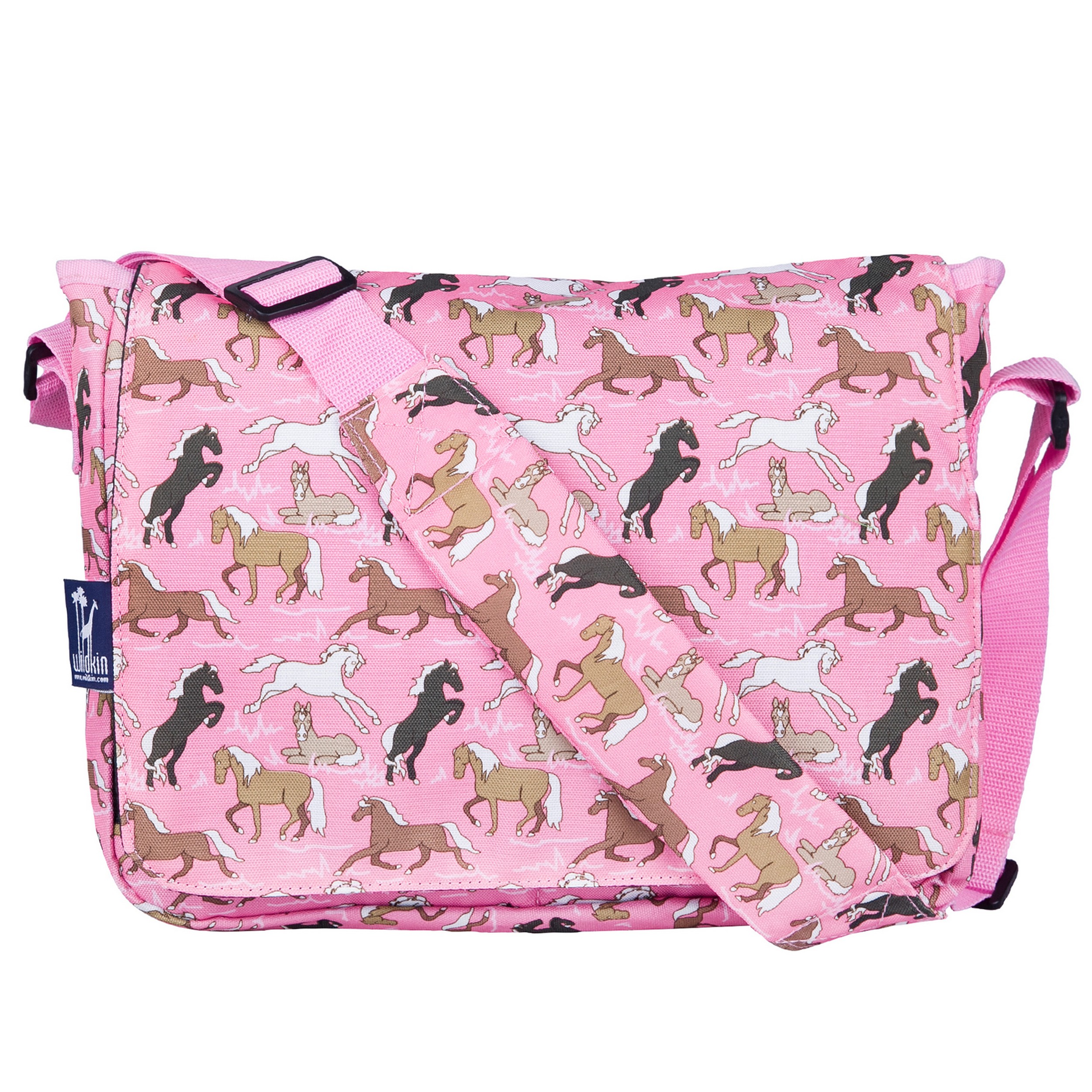 Wildkin Kids Messenger Bag, Perfect for School or Travel, 13 Inch (Horses in Pink) - image 4 of 7