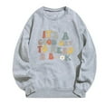 thumbnail image 1 of Sweatshirts à Col Rond Imprimé Lettres pour Femmes Manches Longues Pull Mignon Décontracté Coupe Ample Mode Automne, 1 of 4