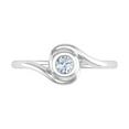 thumbnail image 3 of 1/5 Carat Bezel Set Diamond Solitaire Engagement Ring Band in 10K White Gold (Ring Size 7.5), 3 of 6