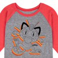 thumbnail image 3 of Pokémon - Happy Meowth Retro - Youth Raglan Graphic T- Shirt, 3 of 6