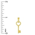 thumbnail image 3 of Charm America - Gold Polished Key Charm - Key Pendant - 14 Karat Solid Gold, 3 of 4