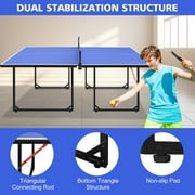 HooKung 6ft Foldable Table Tennis Table Set, Mid-Size Ping Pong Table Portable Table Tennis Game Set with Accessories