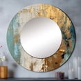 thumbnail image 1 of Designart "Daydreams with a Touch of Gold VII" Minimalism Rund Mirror For Wall Decor - Large Brown Round Print Mirror - Round Glam Mirror 36" x 36" Inch - Wall Mounted Round Large Mirror, 1 of 5