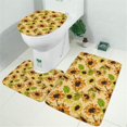 thumbnail image 2 of Yellow Polka Dot Sunflower Pattern Bathroom Rugs Sets 3 Piece,Toilet Cover Set,Absorbent Non Slip Bathroom Mats Sets with U-Shaped Contour Rug Toilet Rug Set, 2 of 5