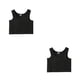 thumbnail image 3 of Qarigey chaleco corto camisetas sin mangas ropa interior elástica sin mangas sin costuras alto elástico tamaño S-5XL suéter corsé flaco Negro/2XL 2piezas, 3 of 6