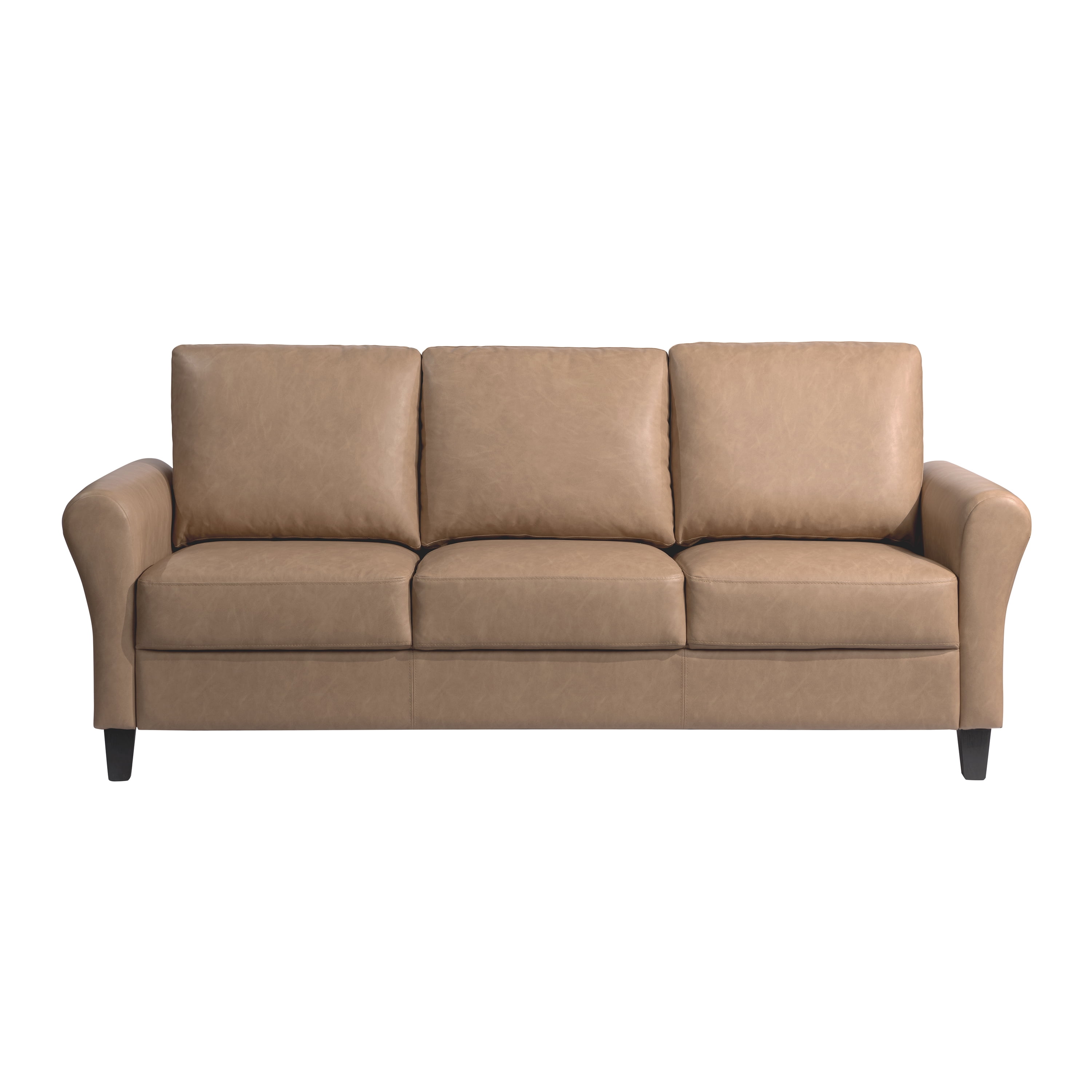 Lifestyle Solutions Alexa Sofa with Rolled Arms, Brown Fabric