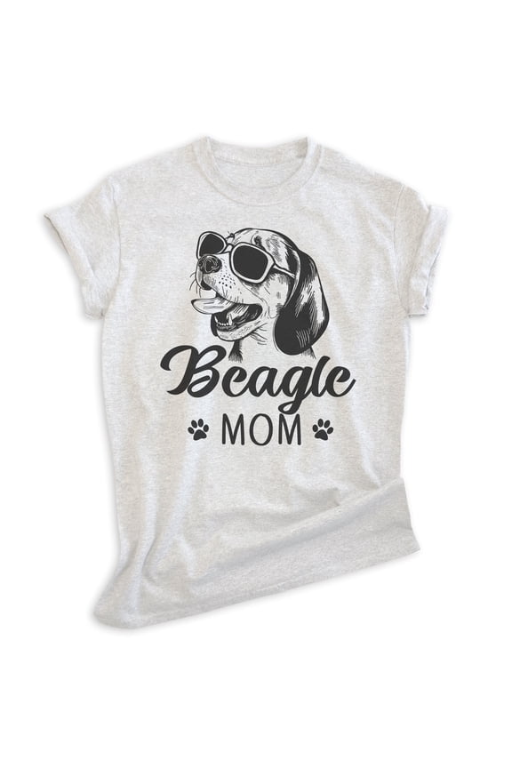 Beagle Mom T-shirt, Unisex Women's Shirt, Beagle Owner, Cool Dog Mom Gift, Heather Ash, 3X-Large