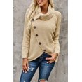 thumbnail image 4 of ABPHQTO Jersey De Mujer Cuello Alto Cruzado Con Botones Beige, 4 of 5