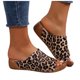 thumbnail image 3 of Bmisegm Ladies Retro Leather Hollow Breathable Slope with Thick Bottom Large Size Fish Mouth Sandals Slippers Summer Brown 7, 3 of 9