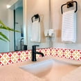 thumbnail image 3 of Mi Alma Red Yellow Floral Peel & Stick Tiles - Vinyl Backsplash 8x8, 3 of 11