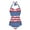 Grunge American Flag Dog Paw, variant on Purple Bohemian Floral Black Cat Print Halter Swimwear One Piece Swimsuit with Soft Pad for Women Tummy Control Bathing Suits Monokini for Ladies Summer Swimming, M