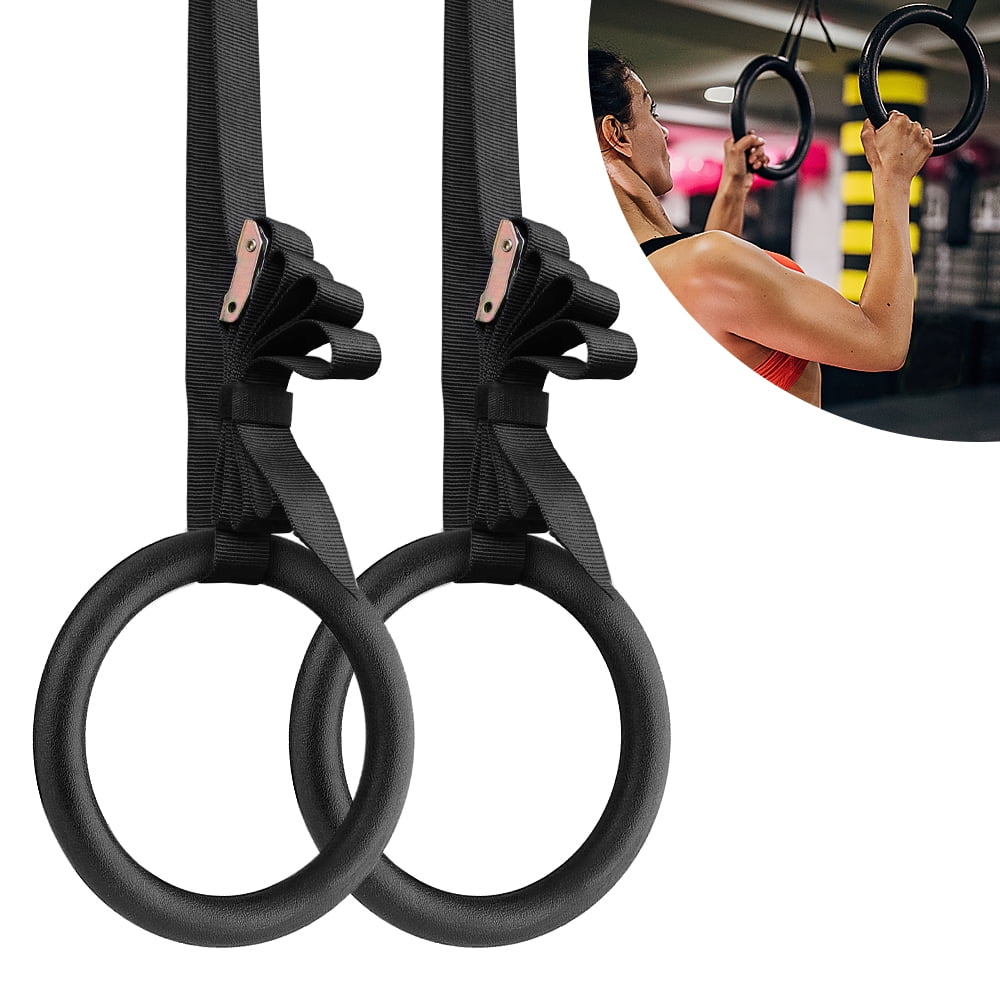 Fitness Sports Wood Gymnastic Rings with Straps Gym Strength Training Pull 400KG 