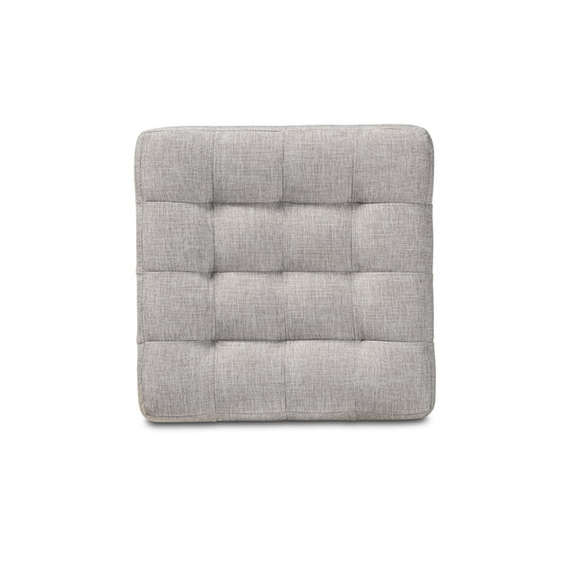 Baxton Studio Elladio Moderne et Contemporain Tissu Beige Grisâtre Ensemble de 2 Pcs cube Ottoman Capitonné
