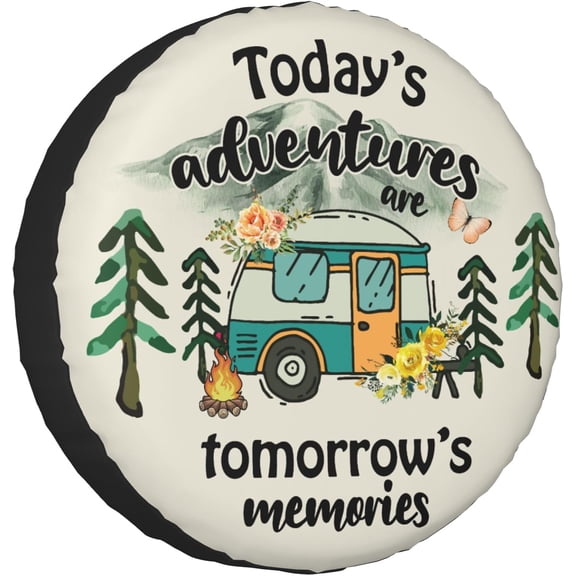 Spare Tire Cover for RV Camper Adventure, Weatherproof Universal Wheel Cover for RV Travel Trailer Camper Truck 14 inch