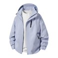 thumbnail image 6 of Rexolia Men’s Waterproof Rain Jacket Hooded Lightweight Breathable Packable Outdoor Hiking Light Blue 3XL, 6 of 6