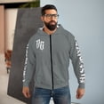 thumbnail image 3 of Original Gangster Gray with White Hoody AOP Unisex Zip Hoodie, 3 of 7