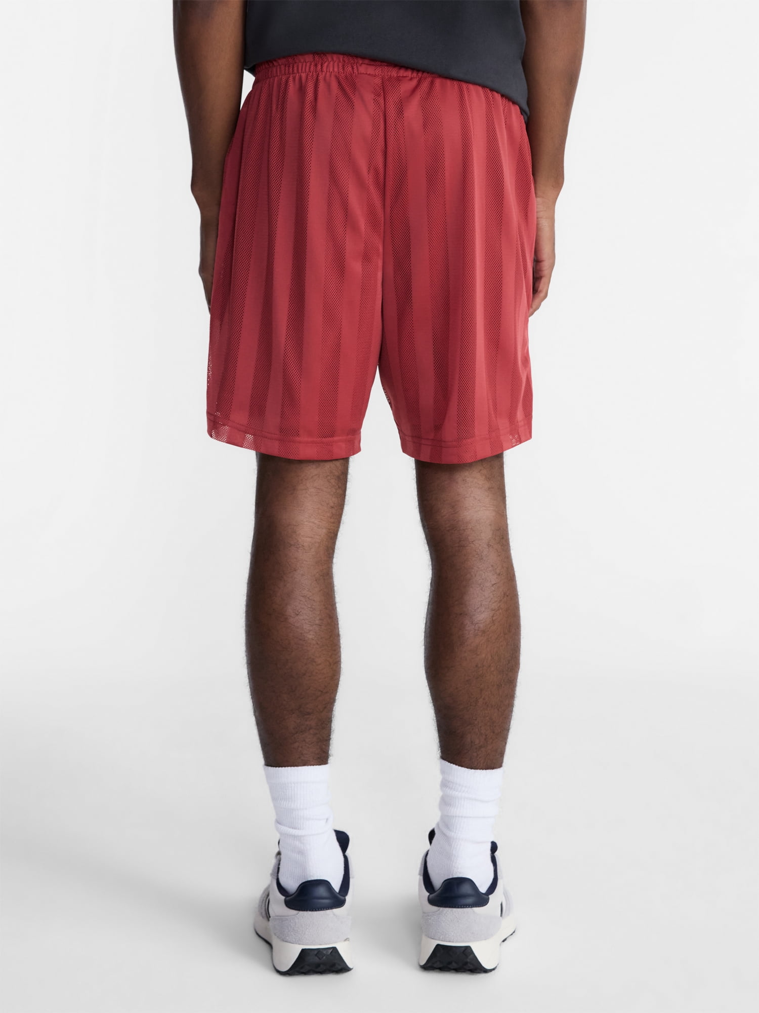 No Boundaries Men's & Big Men's Striped Mesh Shorts, 6.5" Inseam, Sizes XS-5XL