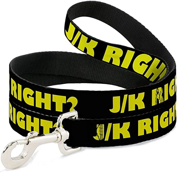 Buckle-Down DL-W31005-N Narrow 0.5" J/K Right? Black/Yellow Dog Leash, 4'