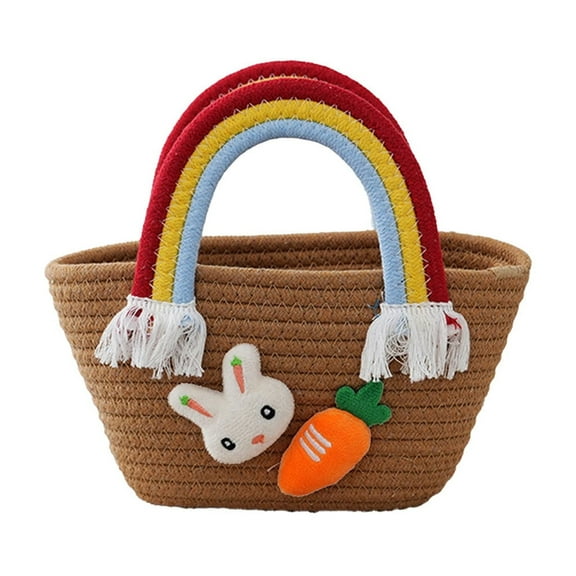 Darzheoy Easter Basket, Easter Baskets for Kids, Baby Easter Basket with Handle, Empty Bunny Egg Basket, Easter Baskets for Boys Girls, Easter Gifts Basket