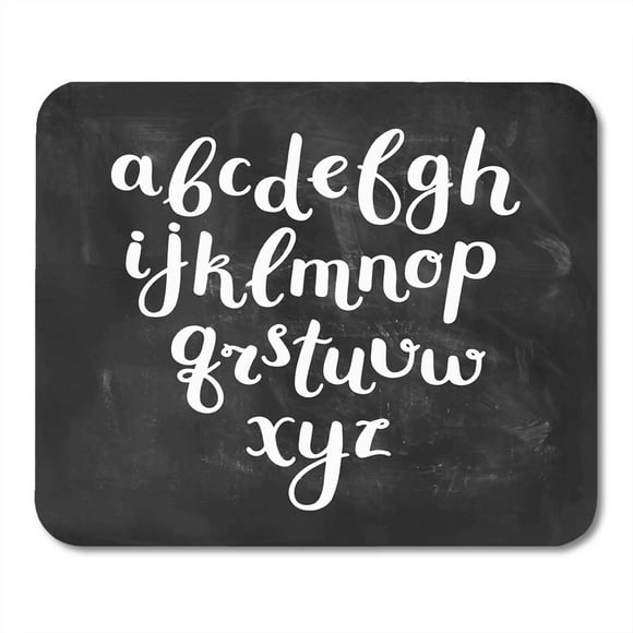 POGLIP Script Alphabet on Chalkboard Letters Written Brush Pen Ink ABC Latin Pattern Mousepad Mouse Pad Mouse Mat 9x10 inch