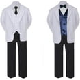 thumbnail image 2 of 5pc Boy Toddler Formal Gold Yellow Vest Bow Tie Black Khaki Navy Hat Shorts S-4T, 2 of 3