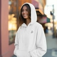 thumbnail image 5 of Dalix Heartly Ghost Embroidery Relaxed Hoodie Soft Fleece Sweatshirt Drawcord Fit Lounge Womens in White XS X-Small, 5 of 5