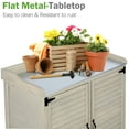 thumbnail image 4 of Outdoor Potting Bench with Metal Work Top - Waterproof Garden Storage Cabinet, Wooden Tool Station Shed for Backyard, Patio, Lawn Gardening, 4 of 8