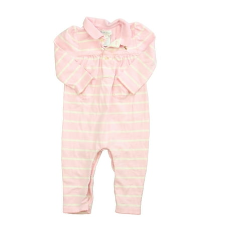 

Pre-owned Ralph Lauren Girls Pink | White Long Sleeve Outfit size: 9 Months
