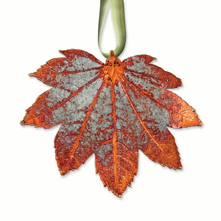 - Iridescent Copper Dipped Full Moon Maple Decorative Leaf