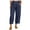Navy, variant on Aoochasliy Linen Pants for Women Casual Solid Color Loose Button Comfortable Straight Trousers for Home Party Outdoor