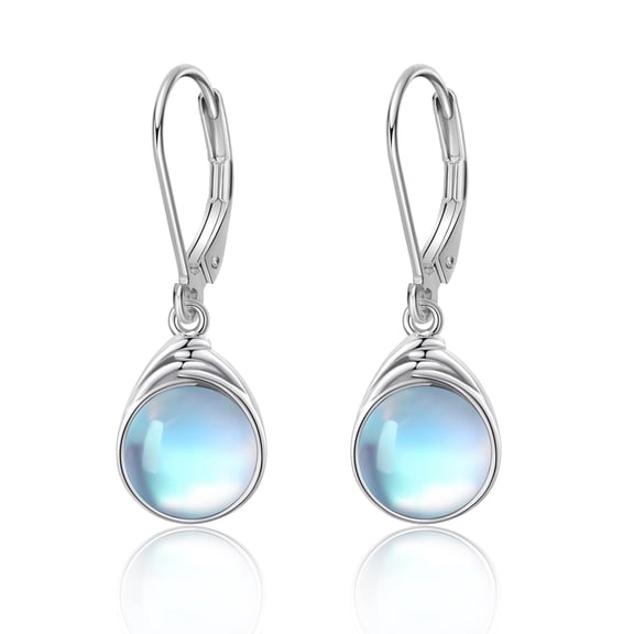 MYSTICPOEM Moonstone Earrings Dangle for Women 925 Sterling Silver Leverback Earrings Teardrop Moonstone Jewelry Christmas Birthday