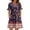 Z006_Navy, variant on Summer Dresses for Women Floral Dress Ruffle Short Sleeve Fashion Casual Wrap V Neck A-Line Sundress